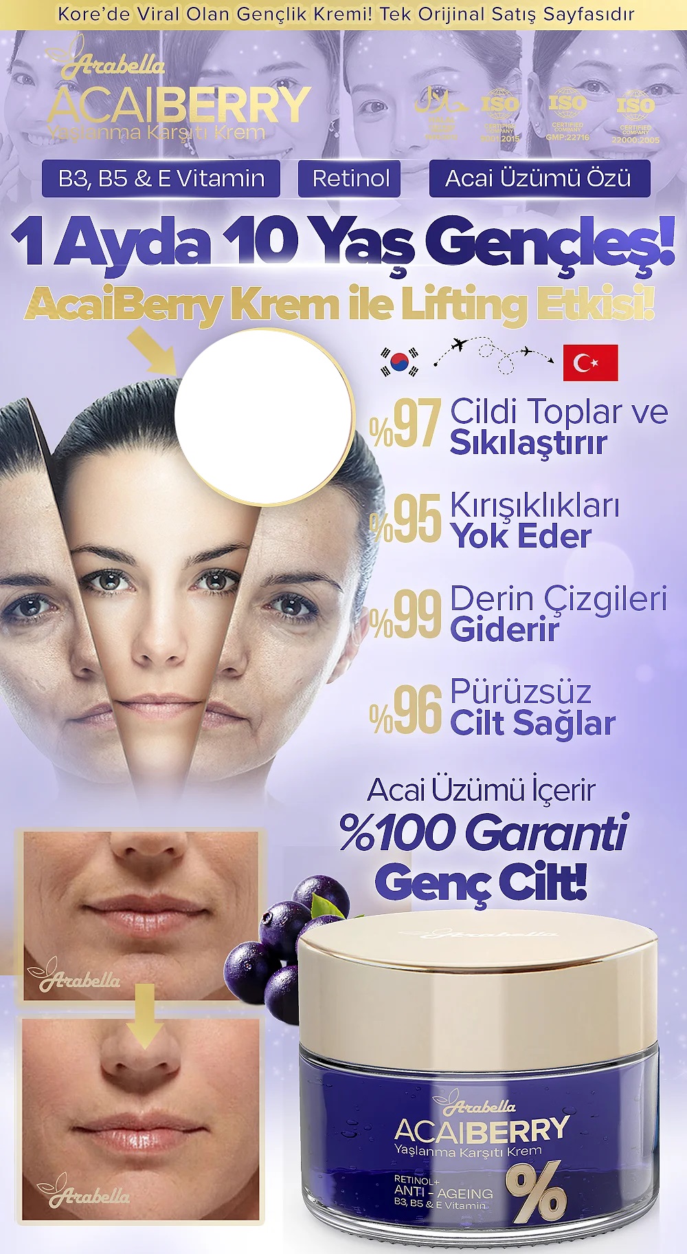 Acabella Acaiberry Kremi Kırışıklık ve Yaşlanma Karşıtı Krem Satış Sitesi